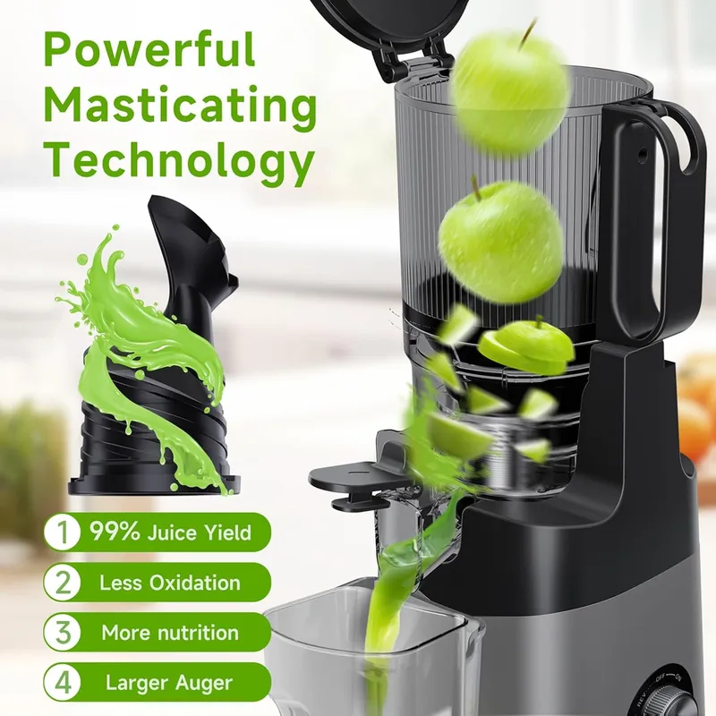 EanOruus 5.8 Inch Wide Feed Chute Juice Extractor Machine with 400W